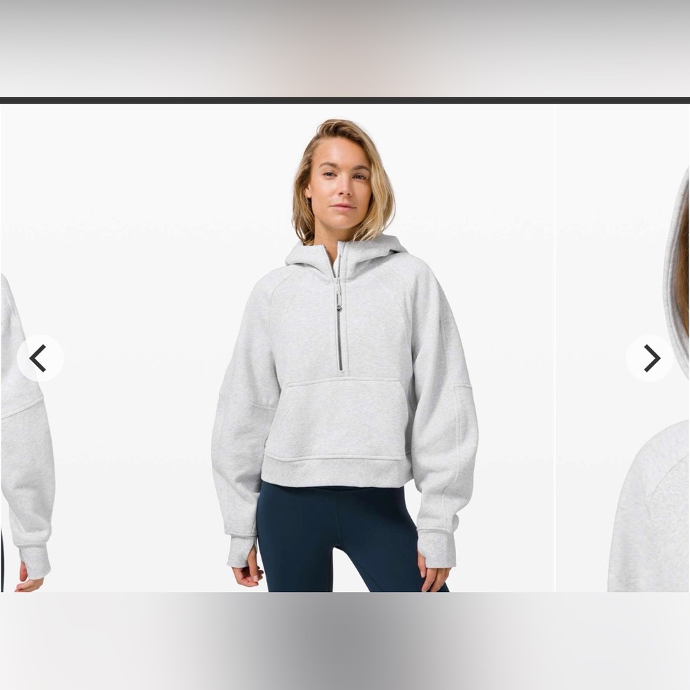 Lululemon Scuba Oversized 1/2 Zip Hoodie in Heathered Core Ultra Light Grey